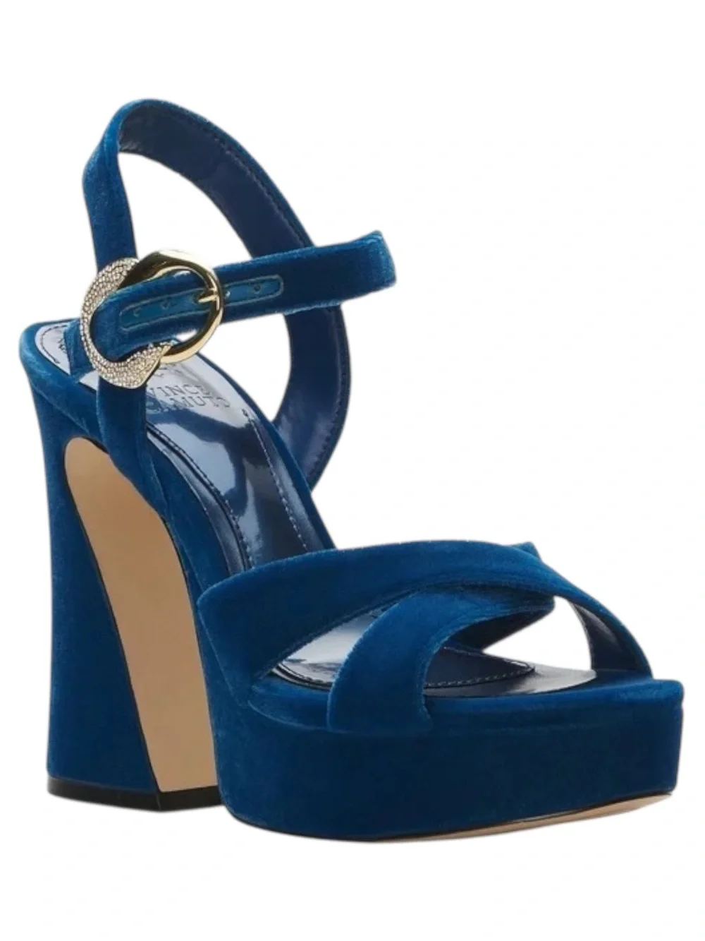 Vince Camuto Izia Velvet Platform Block Heel Sandals Size 9 NWOB